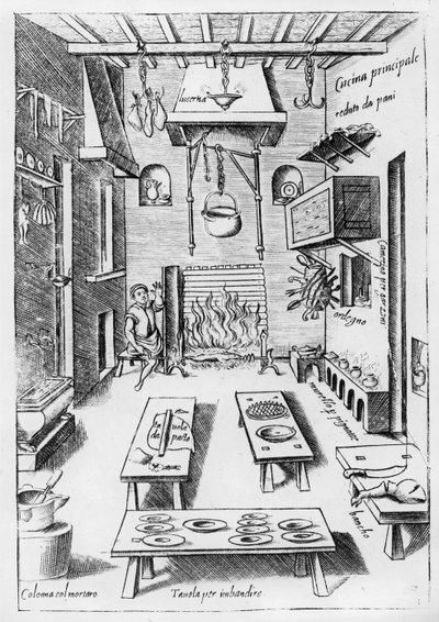 Kitchen Interior by Italian School